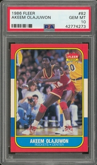 1986/87 Fleer #82 Hakeem Olajuwon Rookie Card – PSA GEM MT 10 